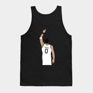 Jayson Tatum Pointing Up (White) Tank Top